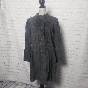Two Star Dog Washable Gray Suede Leather Coat! NWT size Large